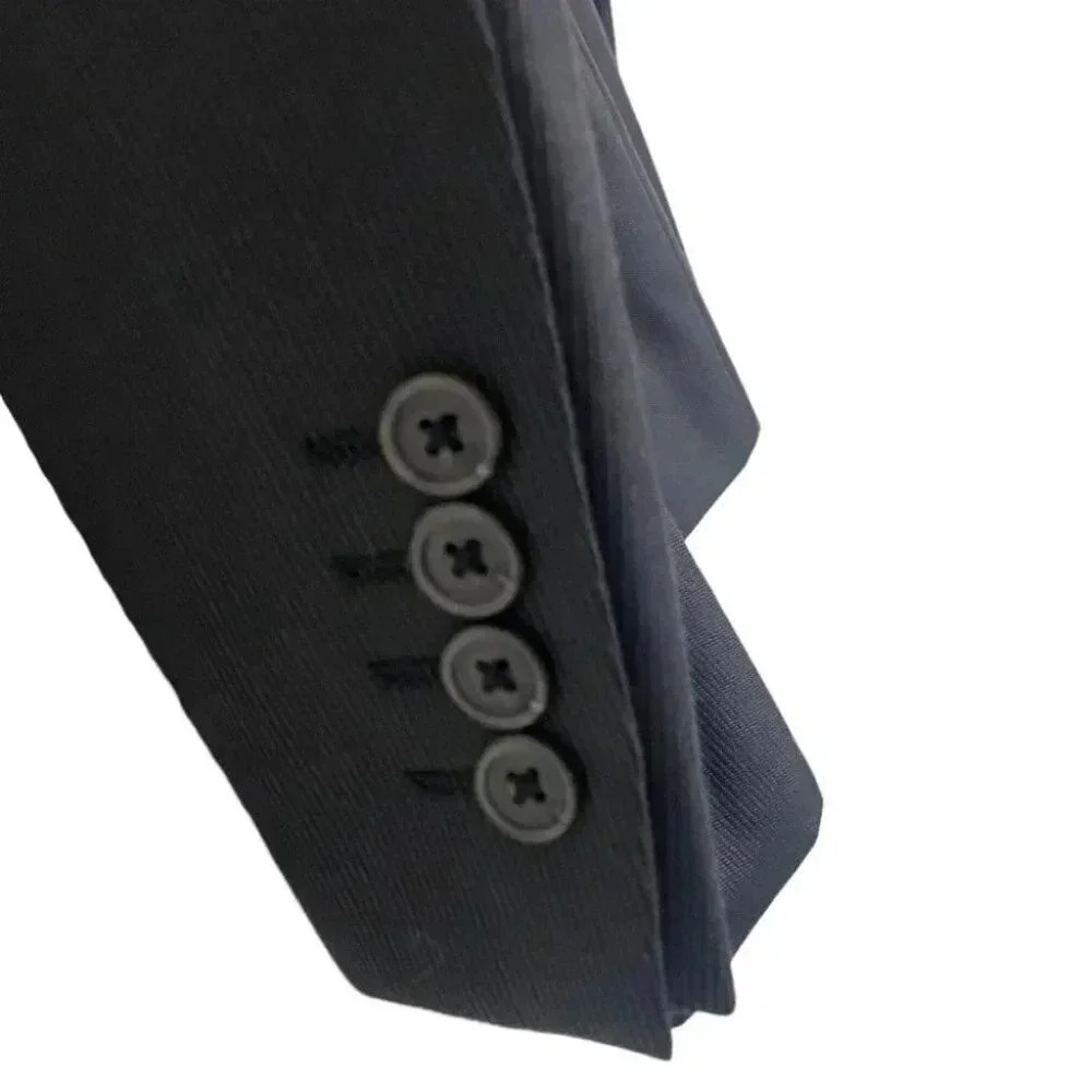 EGARA Men's 46 Regular Black Wool Blend Suit‎ Jacket Blazer